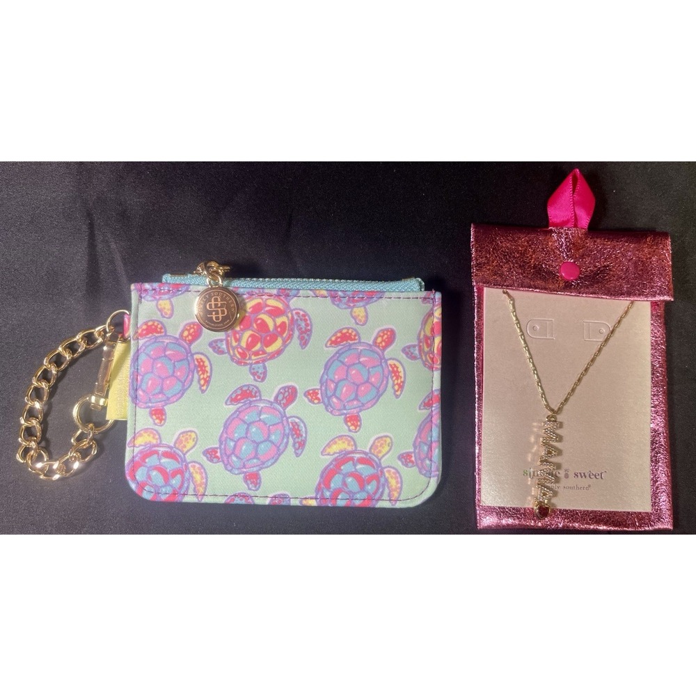 Simply Southern Lot Sea Turtle Keychain Wallet And Mama Necklace